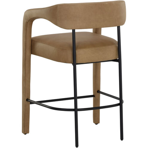 Mavia 35.5 inch Ludlow Sesame Leather Counter Stool